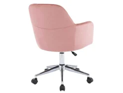 Cadeira De Escritório Veludo Cor-De-Rosa Altura Regulavel - Eleana