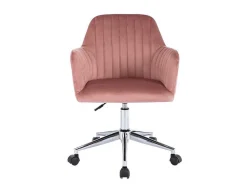 Cadeira De Escritório Veludo Cor-De-Rosa Altura Regulavel - Eleana