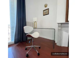 Cadeira De Secretária De Altura Ajustavel Em Pele Sintética Branco E Castanho Noz - Montenegro
