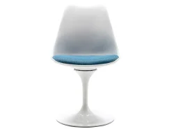 Cadeira Em Polipropileno E Metal Cor Azul E Branco - Xafy