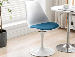 Cadeira Em Polipropileno E Metal Cor Azul E Branco - Xafy