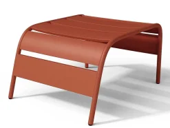 Cadeirão Baixo De Jardim Empilhavel + Apoio De Pés Em Metal Terracota - Mirmande
