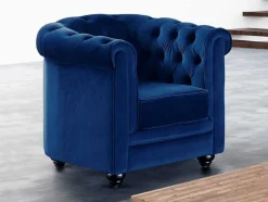 Cadeirão Chesterfield - Veludo Azul Real