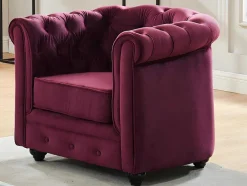 Cadeirão Chesterfield - Veludo Roxo