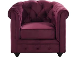 Cadeirão Chesterfield - Veludo Roxo