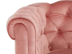 Cadeirão Chesterfield - Veludo Rosa Pastel