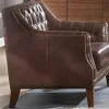Cadeirão Em Couro Castanho Estilo Vintage - Colbert