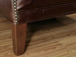 Cadeirão Em Couro Castanho Estilo Vintage - Colbert