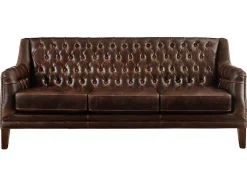 Cadeirão Em Couro Castanho Estilo Vintage - Colbert