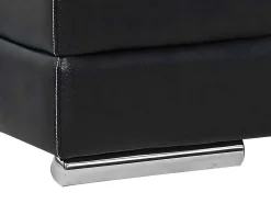 Cadeirão Em Pele De Bufalo Preto - Monika