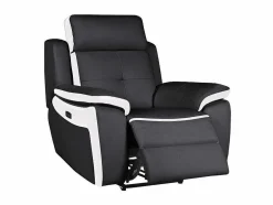 Cadeirão Relax Eletrico Em Pele Preto E Branco - Angelique