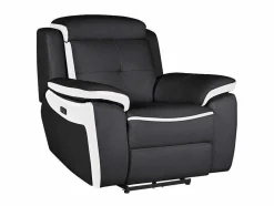 Cadeirão Relax Eletrico Em Pele Preto E Branco - Angelique