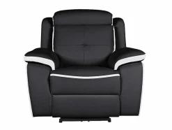 Cadeirão Relax Eletrico Em Pele Preto E Branco - Angelique