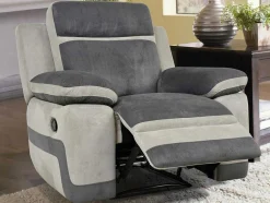 Cadeirão Relax Em Microfibra Antracite E Cinzento-Claro - Talca