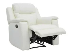 Cadeirão Relax Em Pele Branco Marfim - Evasion