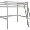 Cama Alta Com Posto De Trabalho 140X190 Cm Em Pinho Macico Branqueado - Gedeon