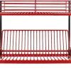 Cama Alta 90 X 190 Cm Com Banco Convertivel Em Metal Preto E Vermelho, Futon E Colchão - Modulo V