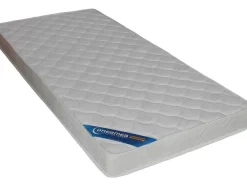 Cama Alta 90 X 190 Cm Com Banco Convertivel Em Metal Branco, Futon E Colchão - Modulo V