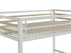 Cama Alta 140X200 Cm Metal E Mdf Branco - Jogui