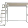 Cama Alta 140X200 Cm Metal E Mdf Branco + Colchão - Jogui