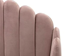 Cama Com Cabeceira De Cama Ondulada De 140 X 190 Cm Em Veludo Cor-De-Rosa Velho - Sagali