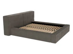 Cama Com Espaco De Arrumação 180 X 200 Cm Veludo Canelado Taupe - Timano