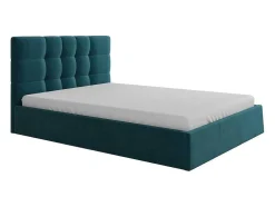 Cama Com Espaco De Arrumação 140X190 Cm Tecido Azul Esverdeado - Eliava De Pascal Morabito