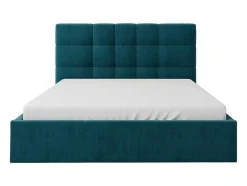 Cama Com Espaco De Arrumação 140X190 Cm Tecido Azul Esverdeado - Eliava De Pascal Morabito