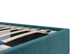 Cama Com Espaco De Arrumação 140X190 Cm Tecido Azul Esverdeado - Eliava De Pascal Morabito