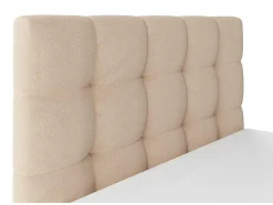 Cama Com Espaco De Arrumação 140X190 Cm Veludo Bege + Colchão - Mirdal De Pascal Morabito