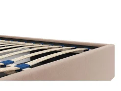 Cama Com Espaco De Arrumação 160X200 Cm Veludo Bege - Mirdal De Pascal Morabito