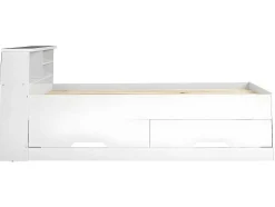 Cama Com Gavetas E Arrumação 90X190 Cm Branco - Boris