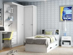 Cama Com Gavetas E Arrumação 90X190 Cm Branco - Boris