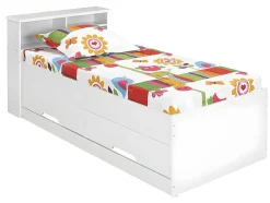Cama Com Gavetas E Arrumação 90X190 Cm Branco - Boris