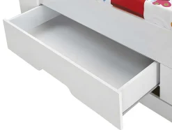 Cama Com Gavetas E Arrumação 90X190 Cm Branco - Boris
