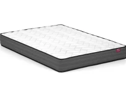 Cama Com Mesas De Cabeceira 160 X 200 Cm, 2 Gavetas, Com Leds, Cor Natural E Antracite + Estrado + Colchão - Francoli