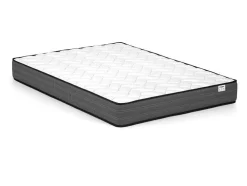 Cama Com Mesas De Cabeceira 160 X 200 Cm, 2 Gavetas, Com Leds, Cor Natural E Antracite + Estrado + Colchão - Francoli