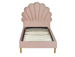Cama Concha De 90X190 Cm Em Veludo Cor Rosa - Moana