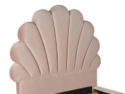 Cama Concha De 90X190 Cm Em Veludo Cor Rosa - Moana