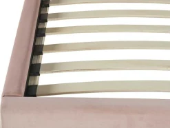Cama Concha De 90X190 Cm Em Veludo - Rosa + Colchão - Moana