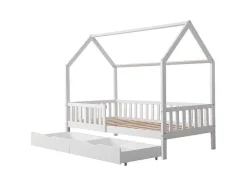 Cama De Criança 190X90Cm Branca Com Gavetas Marceau