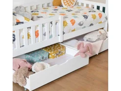 Cama De Criança 190X90Cm Branca Com Gavetas Marceau