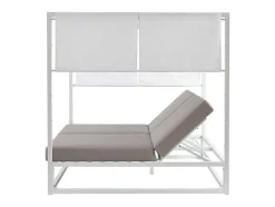 Cama De Jardim Com Dossel Aluminio Branco E Cinza - Livadis De Mylia