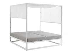 Cama De Jardim Com Dossel Aluminio Branco E Cinza - Livadis De Mylia