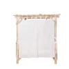 Cama De Jardim Com Dossel Em Teca Cor Natural Claro E Branco - Tulum