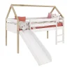 Cama Deslizante Logan Com Escada 140X200X96 Branco-Natural