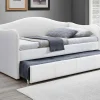 Cama Dupla Diva 2X90X190 Cm Em Pele Sintética Branco - Mathilde