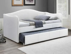Cama Dupla Diva 2X90X190 Cm Em Pele Sintética Branco - Mathilde