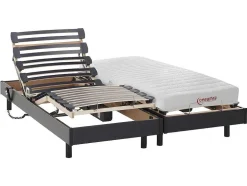 Cama Elétrica Articulada Colchão Acolhimento Látex - Preto - 2 X 80 X 200 Cm - Tyndare Da Dreamea