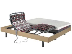 Cama Elétrica Articulada Terminais E Colchão Memória De Forma - Motores Okin - Carvalho Natural - 2 X 90 X 200 Cm - Atride Da Dreamea